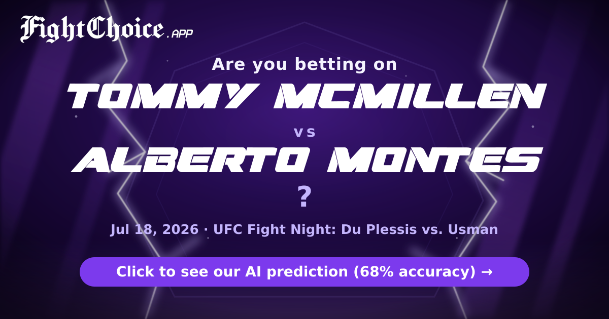 Tommy McMillen vs Alberto Montes — UFC Fight Night: Du Plessis vs